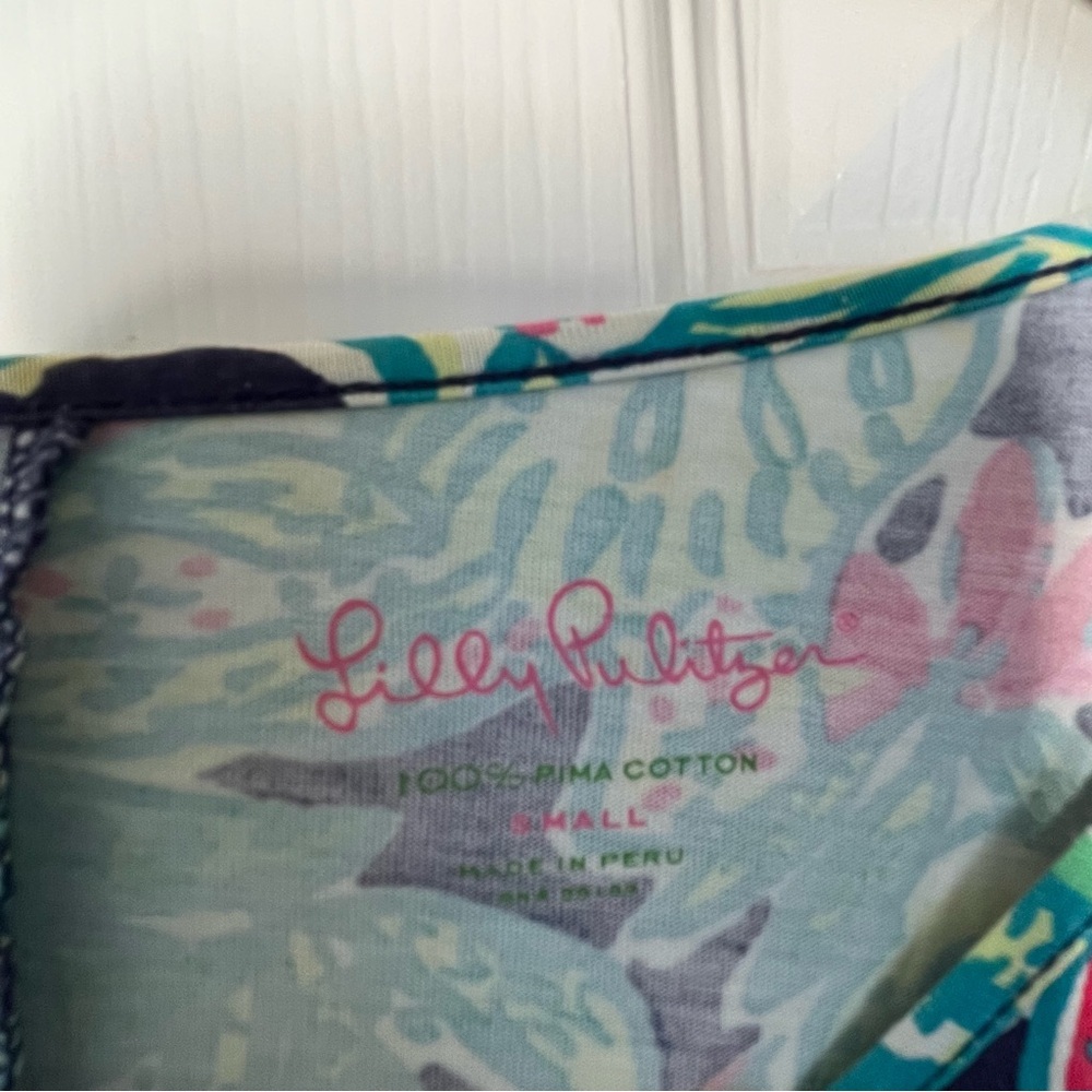 Lilly Pulitzer Marlowe Trunk in Love Elephant Navy and Pink Floral Dress Small - Picture 4 of 10